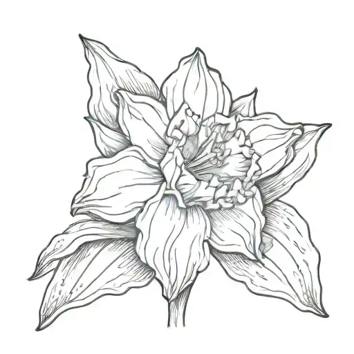 daffodil bud nestled tattoo design idea