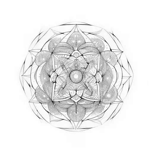 Metatron cube, mandala, forearm, universe, galaxy tattoo design idea