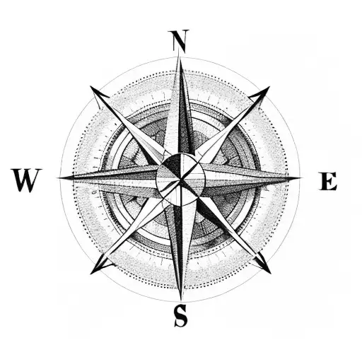 compass woth coordinates  38° 57.902′ N, 77° 36.598′ W and a red string  tattoo design idea