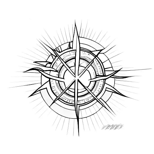 Christian cross with clouds and sun tattoo design idea