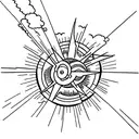 Christian cross with clouds and sun tattoo design idea