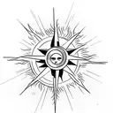 Christian cross with clouds and sun tattoo design idea