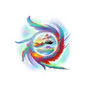 phoenixavec soleil tattoo design idea