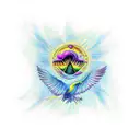 phoenixavec soleil tattoo design idea