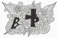 blessed written tattoo design idea