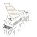 A minimalist design of a piano key with binary code embedded in it tattoo design idea