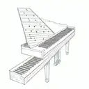 A minimalist design of a piano key with binary code embedded in it tattoo design idea