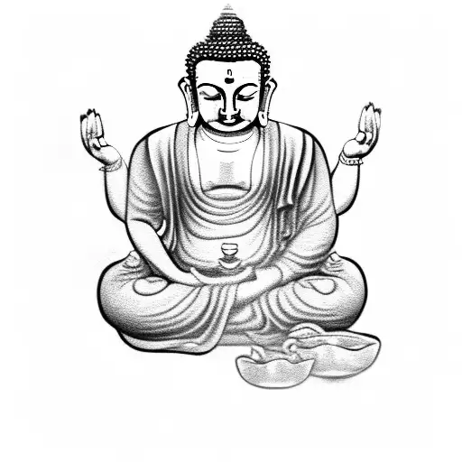 Buddha and Ganesha  tattoo design idea