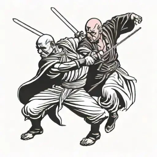 mace windu fighting anakin tattoo design idea