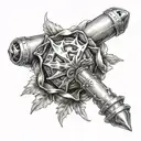 mace weapon wrapped tattoo design idea