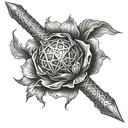 mace weapon wrapped tattoo design idea