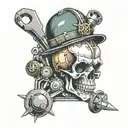 skull tools car engine tattoo design idea