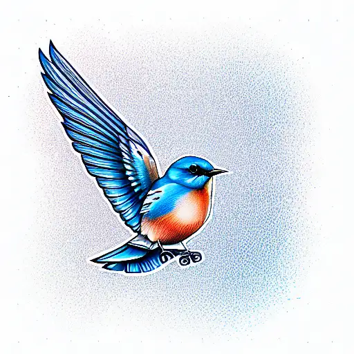 Old School Bluebird Tattoo Design