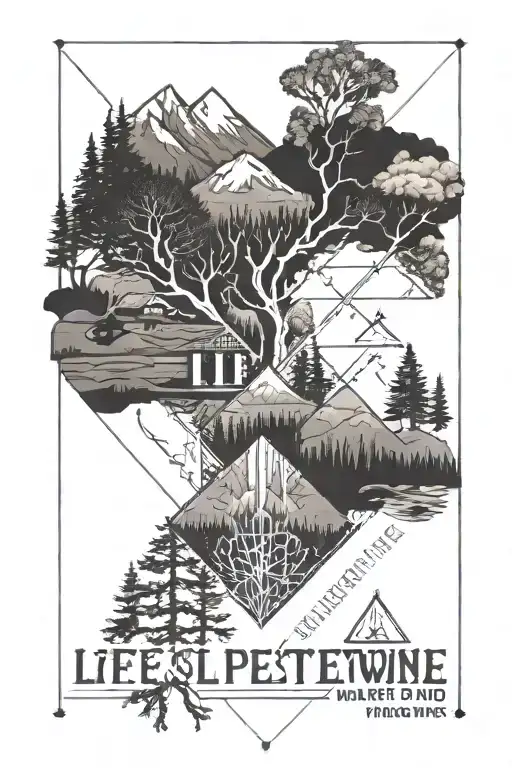 Yellowstone themed tattoo that reads "Life is plenty hard.  There's no need to help it" tattoo design idea