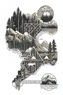 Yellowstone themed tattoo that reads "Life is plenty hard.  There's no need to help it" tattoo design idea