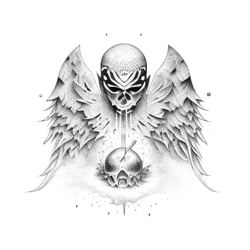 fallen angel tattoo design idea
