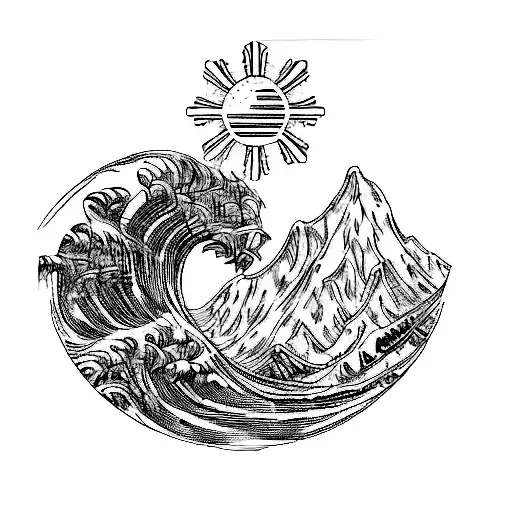 the great wave of philippines tattoo design idea