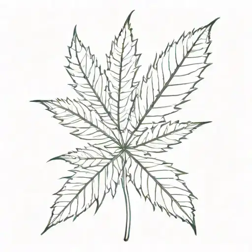 weed leaf tattoo design idea