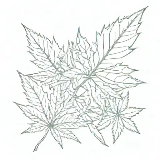 weed leaf with blunt  tattoo design idea