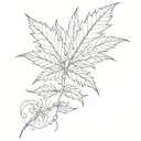 weed leaf tattoo design idea