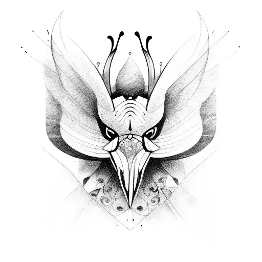 butterfly wolf tattoo design idea