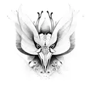 butterfly wolf tattoo design idea