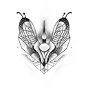 butterfly wolf tattoo design idea