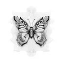 butterfly wolf tattoo design idea