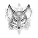 butterfly wolf tattoo design idea