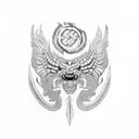 Feathered serpent tattoo design idea