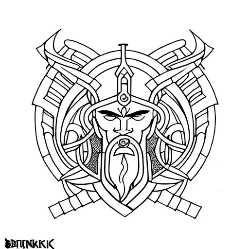 Combine Viking and Ukrainian traditional symbols into a unique tattoo design tattoo design idea
