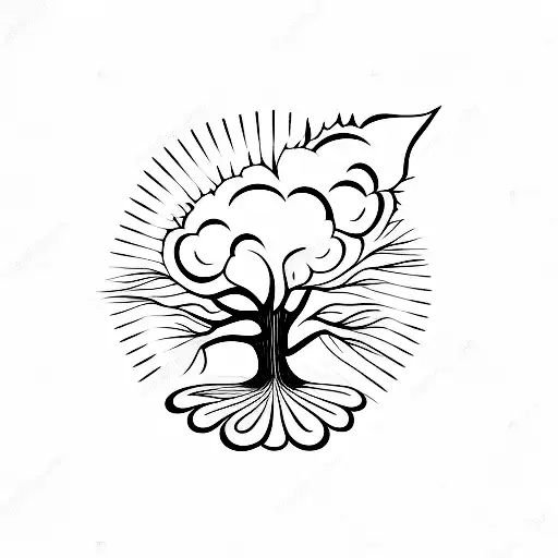 money tree with cash tattoo design idea
