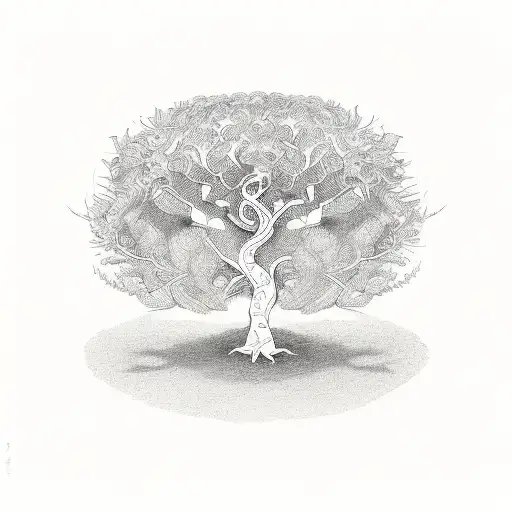 money tree with money tattoo design idea