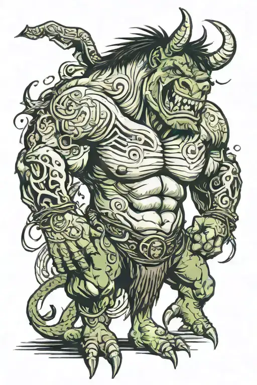 wickedly laughing hulk donkey with golden abnormally large horse teeth, donkey has muscular vivid veins legs visible AND tattoo design idea