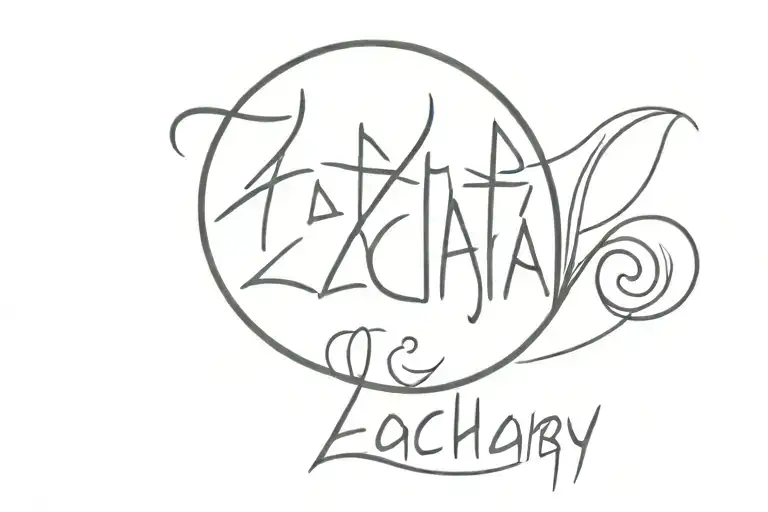 my sons name zachary tattoo design idea