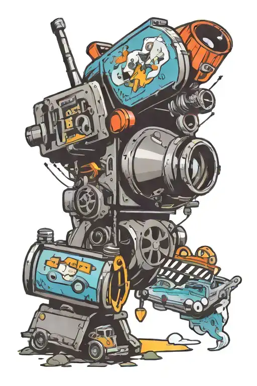 pop art design representing movies and travel tattoo tattoo design idea