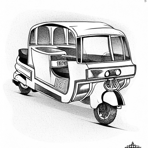auto-rickshaw saint beer tattoo design idea