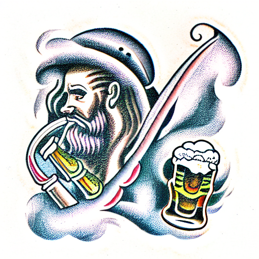 beer Saint Christopher tattoo design idea