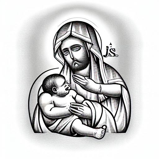 beer Saint "baby jesus" tattoo design idea
