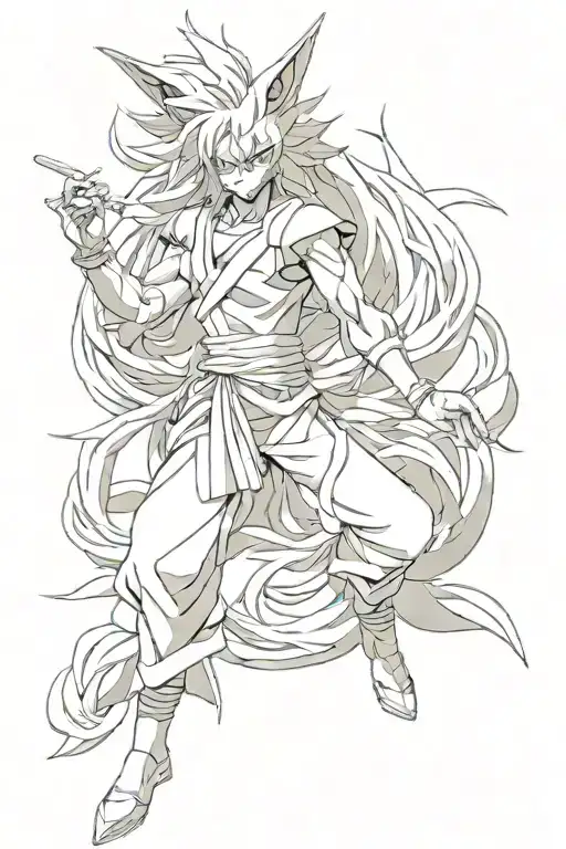kurama mode all body tattoo design idea