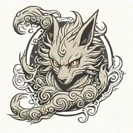 kurama tattoo from naruto tattoo design idea