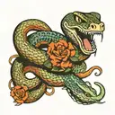 a snake biting its own tail tattoo design idea