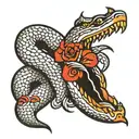 a snake biting its own tail tattoo design idea
