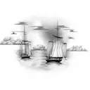 burn the boat success by any means tattoo design idea