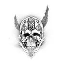 dagger skull snake  tattoo design idea