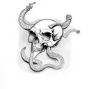 dagger skull snake  tattoo design idea