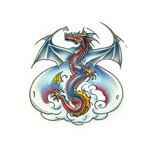 2 dragons representing the good and evil tattoo design idea