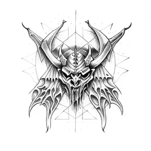 Satanic Black metal band logo tattoo design idea