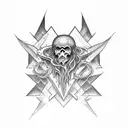 Black metal band logo tattoo design idea