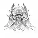 Black metal band logo tattoo design idea